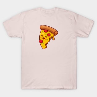 Cute Pizza Cartoon Illustration T-Shirt